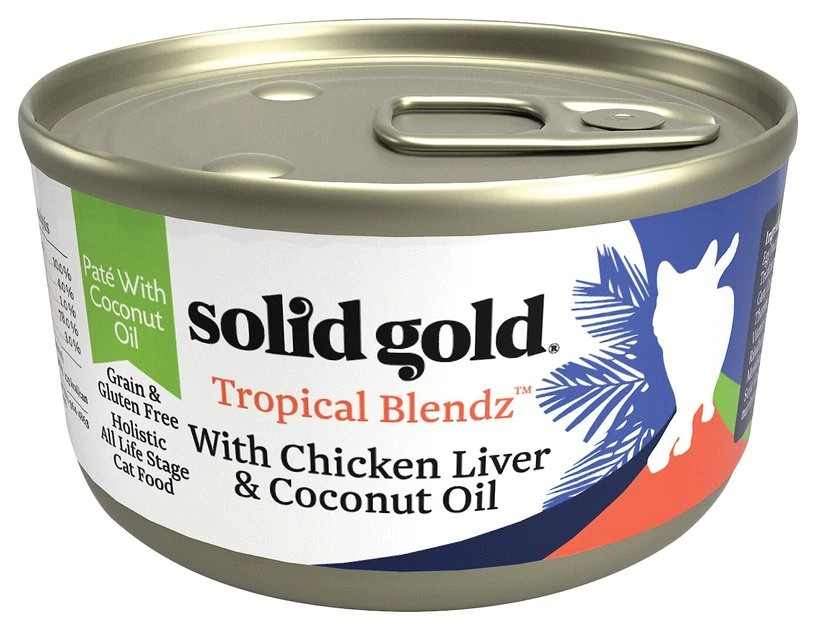 Solid Gold Tropical Blendz with Chicken Liver & Coconut Oil Pate Grain-Free Canned Cat Food 1 Solid Gold Tropical Blendz with Chicken Liver & Coconut Oil Pate Grain-Free Canned Cat Food