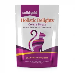 Solid Gold Holistic Delights Creamy Bisque with Turkey & Coconut Milk Grain-Free Cat Food Pouches