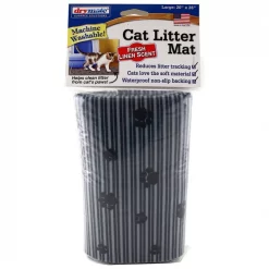 Drymate Linen-Scented Cat Litter Mat, Gray Stripe -Pet Life Elegant shop 134954 PT2. SY630 V1502744883