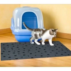 Drymate Linen-Scented Cat Litter Mat, Gray Stripe -Pet Life Elegant shop 134954 PT5. SY630 V1502744889