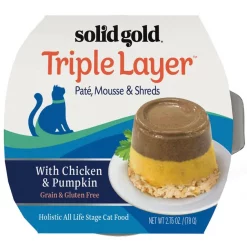 Solid Gold Triple Layer Mousse & Shreds with Real Chicken & Pumpkin Wet Cat Food