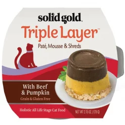 Solid Gold Triple Layer Mousse & Shreds with Real Beef & Pumpkin Wet Cat Food