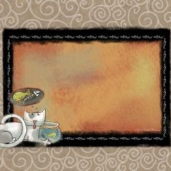 Drymate Swirl Fish Cat Litter Mat, Tan