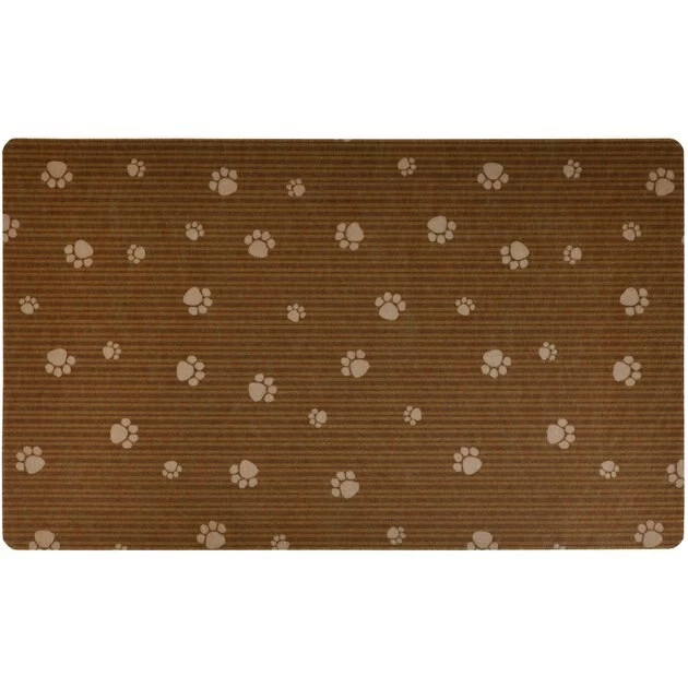 Drymate Brown Stripe Tan Paw Pet Bowl Place Mat 1 Drymate Brown Stripe Tan Paw Pet Bowl Place Mat