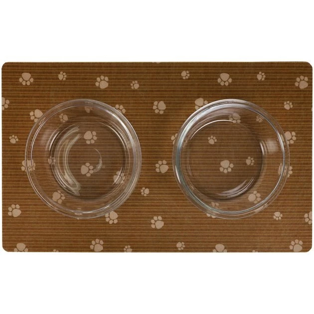 Drymate Brown Stripe Tan Paw Pet Bowl Place Mat 3 Drymate Brown Stripe Tan Paw Pet Bowl Place Mat - Image 3