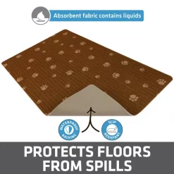 Drymate Brown Stripe Tan Paw Pet Bowl Place Mat 10 Drymate Brown Stripe Tan Paw Pet Bowl Place Mat -Pet Life Elegant shop 222005 PT3. SY630 V1657656278