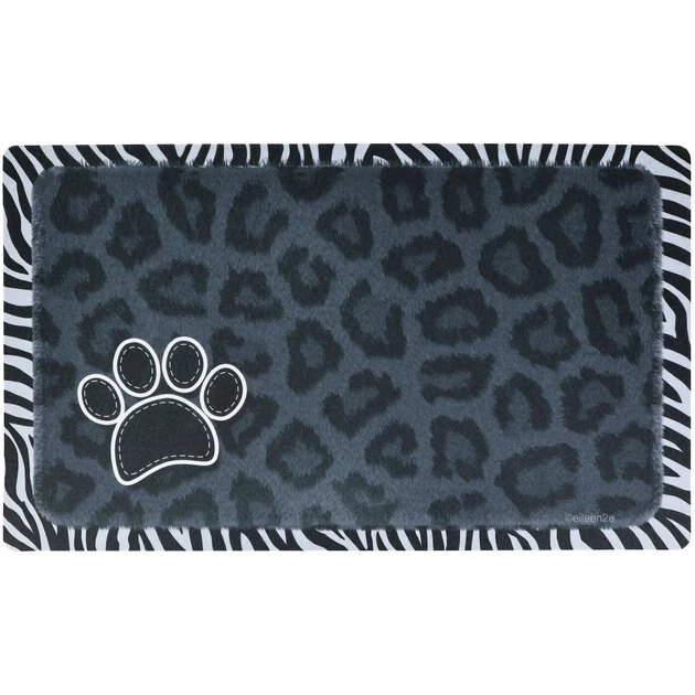Drymate Leopard & Zebra Border Pet Bowl Dog & Cat Place Mat 1 Drymate Leopard & Zebra Border Pet Bowl Dog & Cat Place Mat
