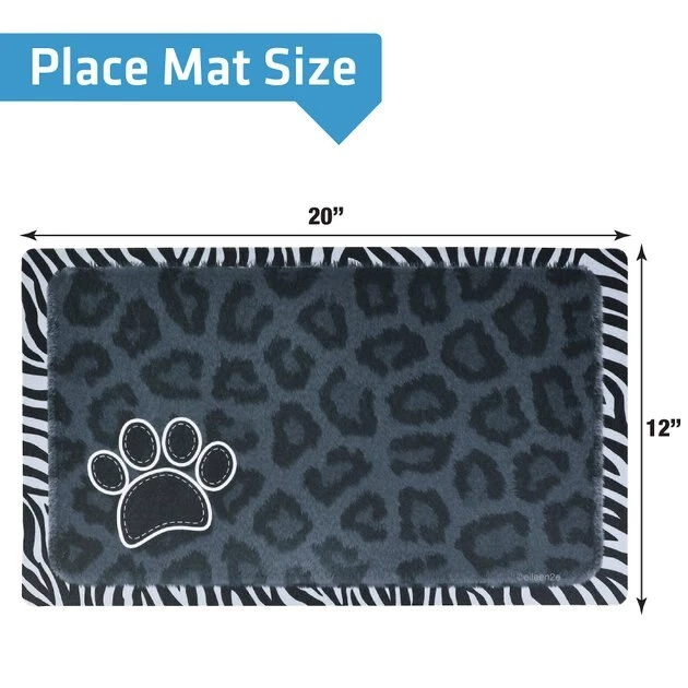 Drymate Leopard & Zebra Border Pet Bowl Dog & Cat Place Mat 2 Drymate Leopard & Zebra Border Pet Bowl Dog & Cat Place Mat - Image 2