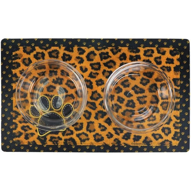 Drymate Tan Leopard Pet Bowl Dog & Cat Place Mat 3 Drymate Tan Leopard Pet Bowl Dog & Cat Place Mat - Image 3