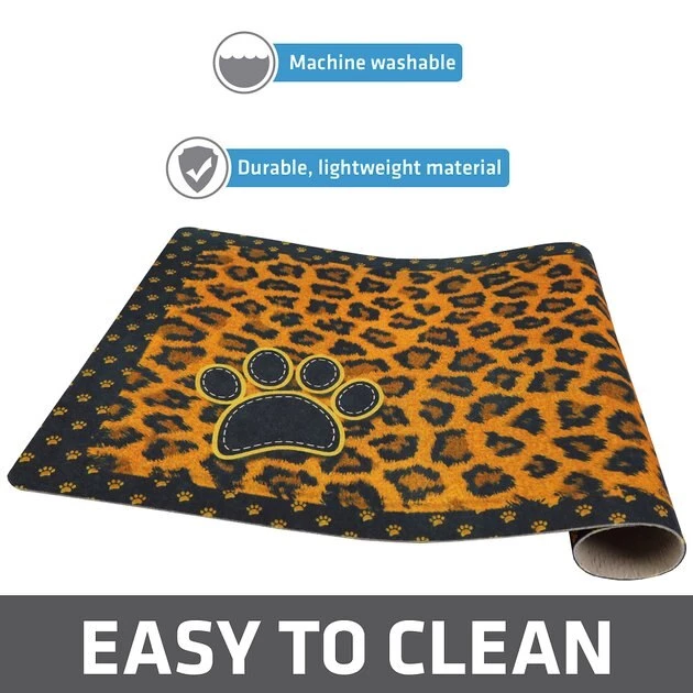 Drymate Tan Leopard Pet Bowl Dog & Cat Place Mat 5 Drymate Tan Leopard Pet Bowl Dog & Cat Place Mat - Image 5