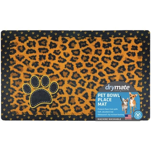 Drymate Tan Leopard Pet Bowl Dog & Cat Place Mat 6 Drymate Tan Leopard Pet Bowl Dog & Cat Place Mat - Image 6