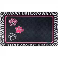 Drymate 3 Paws & Zebra Border Pet Bowl Dog & Cat Place Mat