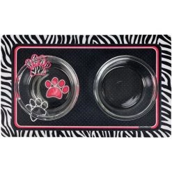 Drymate 3 Paws & Zebra Border Pet Bowl Dog & Cat Place Mat -Pet Life Elegant shop 222026 PT2. SY630 V1657656279