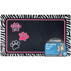 Drymate 3 Paws & Zebra Border Pet Bowl Dog & Cat Place Mat -Pet Life Elegant shop 222026 PT5. SY630 V1657656279