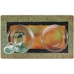 Drymate Fish Kitty Tan Swirl Cat Bowl Place Mat -Pet Life Elegant shop 222033 PT2. SY630 V1657656279