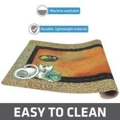 Drymate Fish Kitty Tan Swirl Cat Bowl Place Mat -Pet Life Elegant shop 222033 PT4. SY630 V1651103188