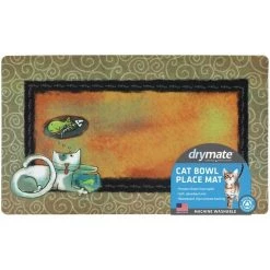 Drymate Fish Kitty Tan Swirl Cat Bowl Place Mat -Pet Life Elegant shop 222033 PT5. SY630 V1650983784