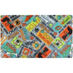 Drymate Cool Dog Dog Bowl Place Mat, Grey, Small
