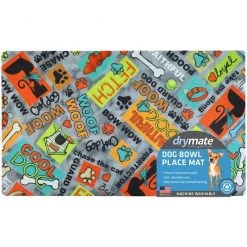 Drymate Cool Dog Dog Bowl Place Mat, Grey, Small -Pet Life Elegant shop 222043 PT5. SY630 V1650915102