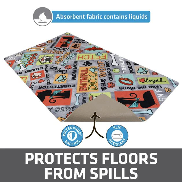 Drymate Cool Dog Dog Bowl Place Mat, Grey, Large 4 Drymate Cool Dog Dog Bowl Place Mat, Grey, Large - Image 4