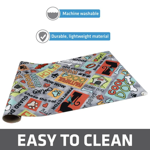 Drymate Cool Dog Dog Bowl Place Mat, Grey, Large 5 Drymate Cool Dog Dog Bowl Place Mat, Grey, Large - Image 5