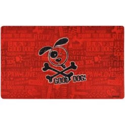 Drymate Red Good Dog Cross Bones Dog Bowl Place Mat