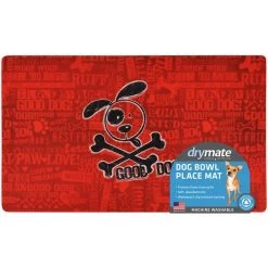 Drymate Red Good Dog Cross Bones Dog Bowl Place Mat -Pet Life Elegant shop 222046 PT5. SY630 V1651180900