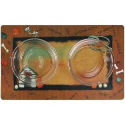 Drymate Rust Border White Dog House Dog Bowl Place Mat -Pet Life Elegant shop 222055 PT2. SY630 V1651167123