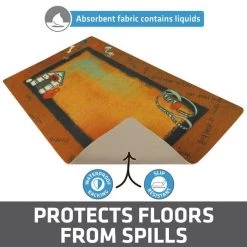 Drymate Rust Border White Dog House Dog Bowl Place Mat -Pet Life Elegant shop 222055 PT3. SY630 V1657656279