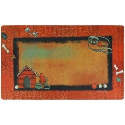 Drymate Red Border Red Dog House Dog Bowl Place Mat