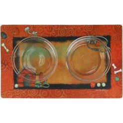 Drymate Red Border Red Dog House Dog Bowl Place Mat -Pet Life Elegant shop 222058 PT2. SY630 V1651098384