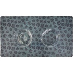 Drymate Paw Dots Black Dog Placemat, Large -Pet Life Elegant shop 222067 PT2. SY630 V1651100191