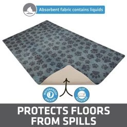 Drymate Paw Dots Black Dog Placemat, Large -Pet Life Elegant shop 222067 PT3. SY630 V1651164994