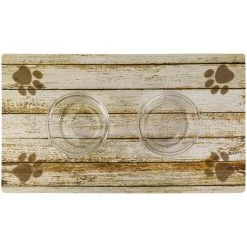 Drymate Distressed Wood Dog Placemat, Large -Pet Life Elegant shop 222069 PT2. SY630 V1650844589