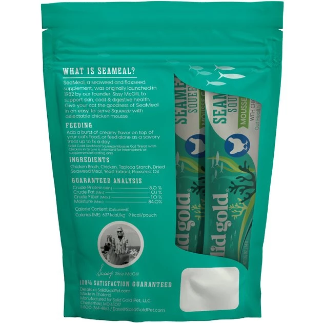 Solid Gold SeaMeal Squeeze with Chicken In Gravy Mousse Lickable Cat Treat, 4 count 2 Solid Gold SeaMeal Squeeze with Chicken In Gravy Mousse Lickable Cat Treat, 4 count - Image 2