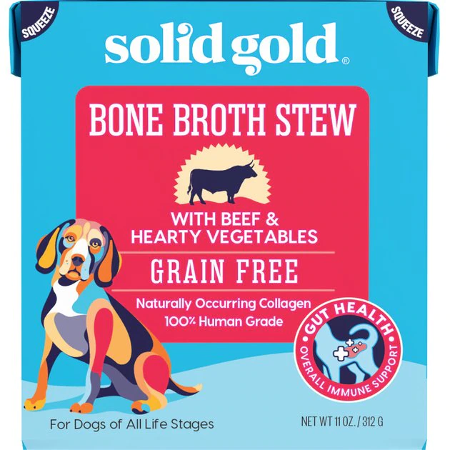 Solid Gold Bone Broth Stew with Beef & Hearty Vegetables Grain-Free Dog Food Topper, 11-oz box 1 Solid Gold Bone Broth Stew with Beef & Hearty Vegetables Grain-Free Dog Food Topper, 11-oz box