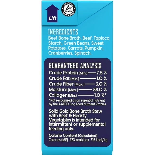 Solid Gold Bone Broth Stew with Beef & Hearty Vegetables Grain-Free Dog Food Topper, 11-oz box 3 Solid Gold Bone Broth Stew with Beef & Hearty Vegetables Grain-Free Dog Food Topper, 11-oz box - Image 3