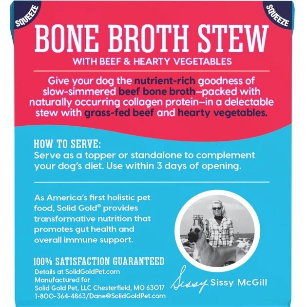 Solid Gold Bone Broth Stew with Beef & Hearty Vegetables Grain-Free Dog Food Topper, 11-oz box 4 Solid Gold Bone Broth Stew with Beef & Hearty Vegetables Grain-Free Dog Food Topper, 11-oz box - Image 4