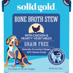Solid Gold Bone Broth Stew with Chicken & Hearty Vegetables Grain-Free Dog Food Topper, 11-oz box