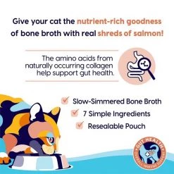 Solid Gold Bone Broth Salmon Shreds Grain-Free Wet Cat Food Topper, 3-oz, case of 12 -Pet Life Elegant shop 222459 PT4. SY630 V1594329364