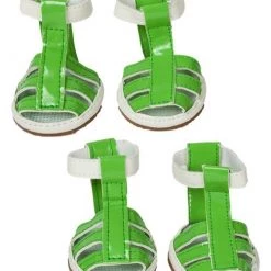 Pet Life Buckle-Supportive PVC Waterproof Dog Sandals, 4 count