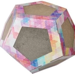 Pet Life Octagon Puzzle Cat Scratcher Toy & House