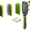 Pet Life Conversion 5-in-1 Interchangeable Dematting & Deshedding Bristle Pin & Massage Grooming Dog & Cat Comb