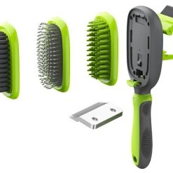 Pet Life Conversion 5-in-1 Interchangeable Dematting & Deshedding Bristle Pin & Massage Grooming Dog & Cat Comb
