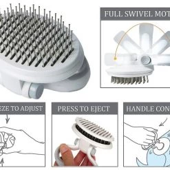 Pet Life Gyrater Travel Self-Cleaning Swivel Grooming Dog & Cat Pin Brush -Pet Life Elegant shop 320065 PT5. SY630 V1633642290