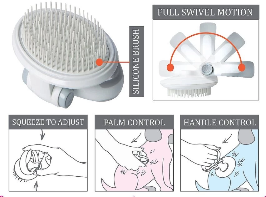 Pet Life Gyrater Swivel Travel Soft Grooming Dog & Cat Pin Brush 6 Pet Life Gyrater Swivel Travel Soft Grooming Dog & Cat Pin Brush - Image 6