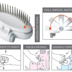 Pet Life Gyrater Swivel Travel Dual-Rowed Grooming Undercoat Dog & Cat Rake 11 Pet Life Gyrater Swivel Travel Dual-Rowed Grooming Undercoat Dog & Cat Rake -Pet Life Elegant shop 320081 PT5. SY630 V1633643770