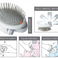 Pet Life Gyrater Travel Swivel Dog & Cat Grooming Pin Brush -Pet Life Elegant shop 320089 PT6. SY630 V1633641726