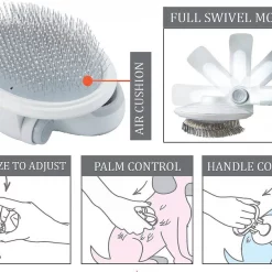 Pet Life Gyrater Travel Swivel Dog & Cat Grooming Slicker Brush