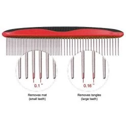 Pet Life Grip Ease Wide & Narrow Tooth Grooming Dog & Cat Comb